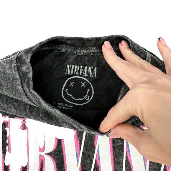 Nirvana In Utero Heather Gray Pink Purple Band T-Shirt Short Sleeve Small Unisex - Picture 2 of 4